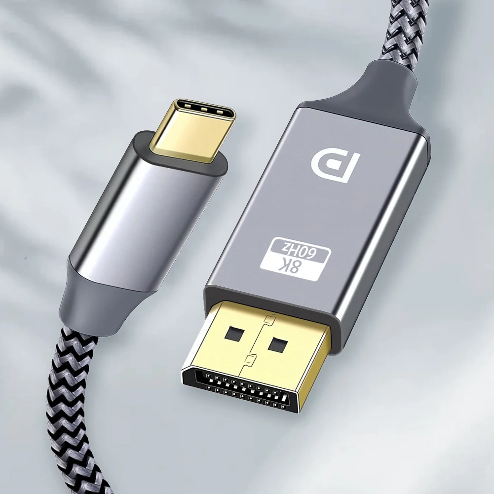 ƺ е USB C-DP ̺, Ʈ 4/3 ȣȯ, 8K @ 60Hz, 4K @ 144Hz, USB C -÷ Ʈ  ̺, 1.8M