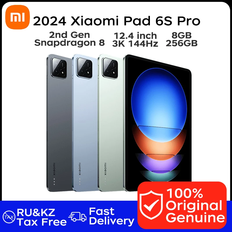 

Планшет Xiaomi Pad 6S Pro, 2024 дюйма, 3K, 12,4 Гц, UHD, 4 нм, 8 + 144 ГБ, 256 мА · ч, 50 + 32 МП