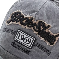 2023 High Quality Washed cowboy letters Cotton Cap For Men Women Adjustable Autdoor Sun protection hat Rock Shark Baseball Caps - Image 4