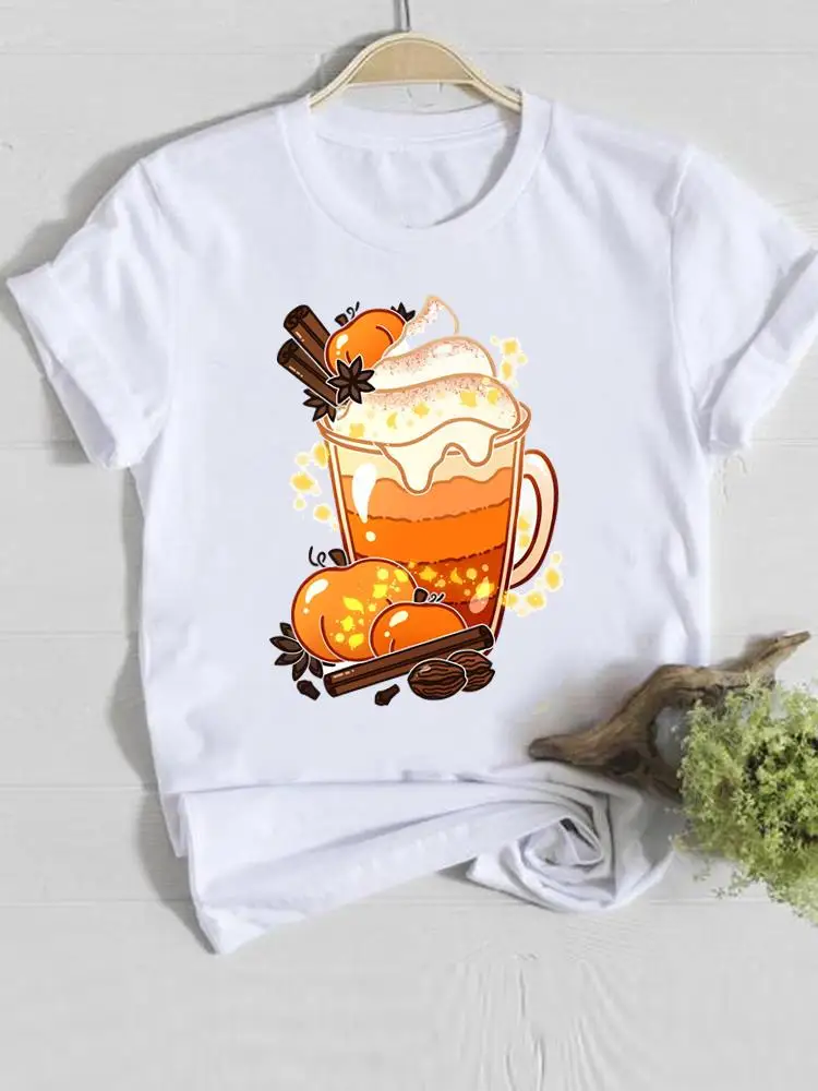 

Tee Ladies Clothing Clothes Halloween Thanksgiving Watercolor Pumpkin Style Fall Autumn Female T Women Graphic Print T-shirts