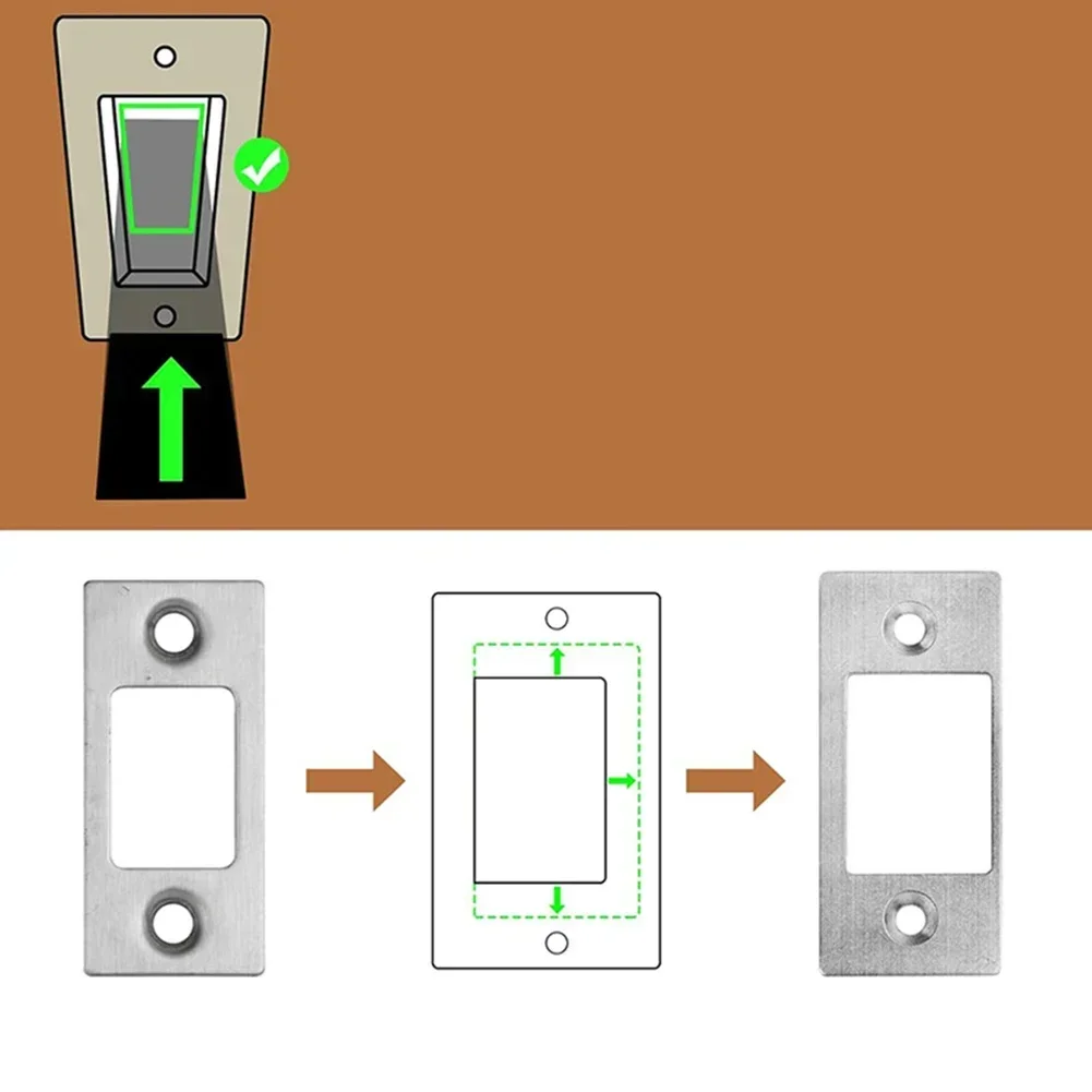 DeadBolt Strike Plates Large Hole And Narrow Edge Frame Striker Stainless Steel Deadbolt Repair Household Hardware