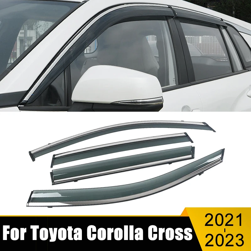 Per Toyota Corolla Cross Xg10 2021 2022 2023 Hybrid Car Window Deflector Sun Guard Rain Vent Cover Trim Visor Tendalino Adesivi