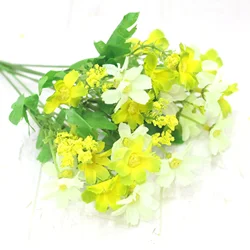 Artificial Gerbera Daisy Flower Bouquet for Home and Garden Decoration (Light green)