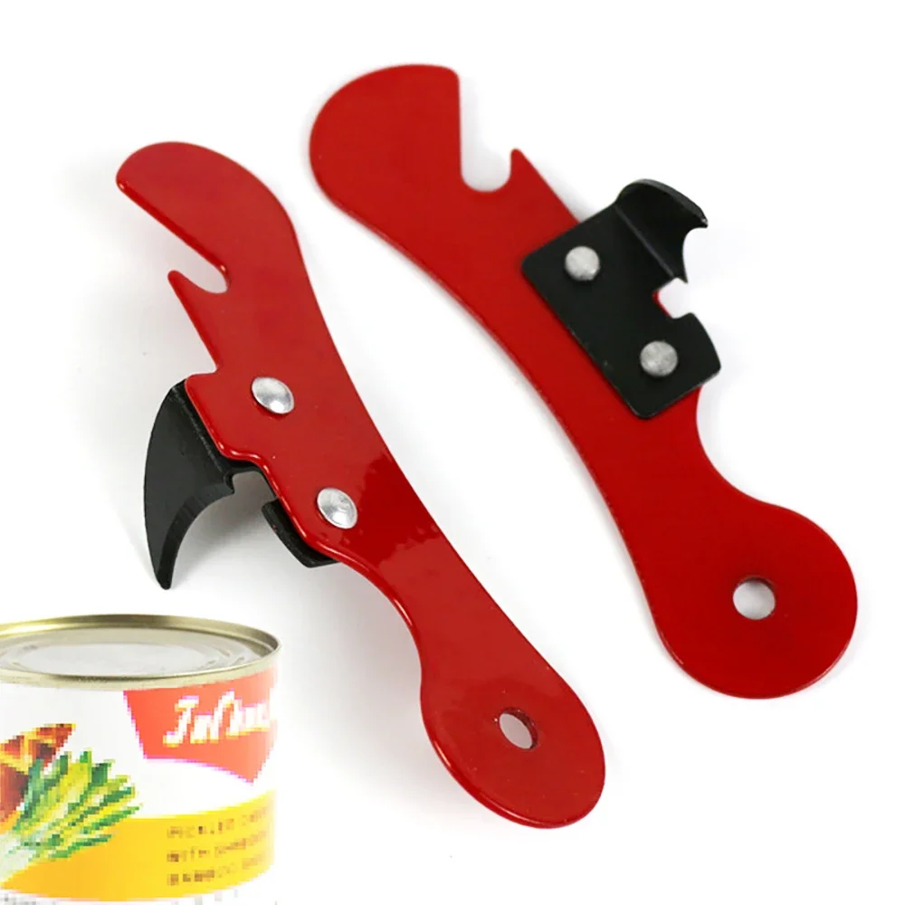 4PCS Portable Multifunctional Bottle Opener Stainless Steel Safety Side Cut Manual Can Opener Ergonomic Can Opener Kitchen Tools