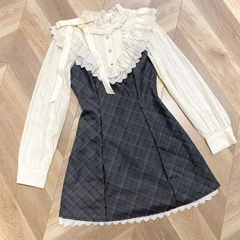 Abito estivo elegante stile francese Donna senza maniche Khaki Fit Flare Mini abito con fiocco Tracolla Chic Vintage A Line Outfit 2025