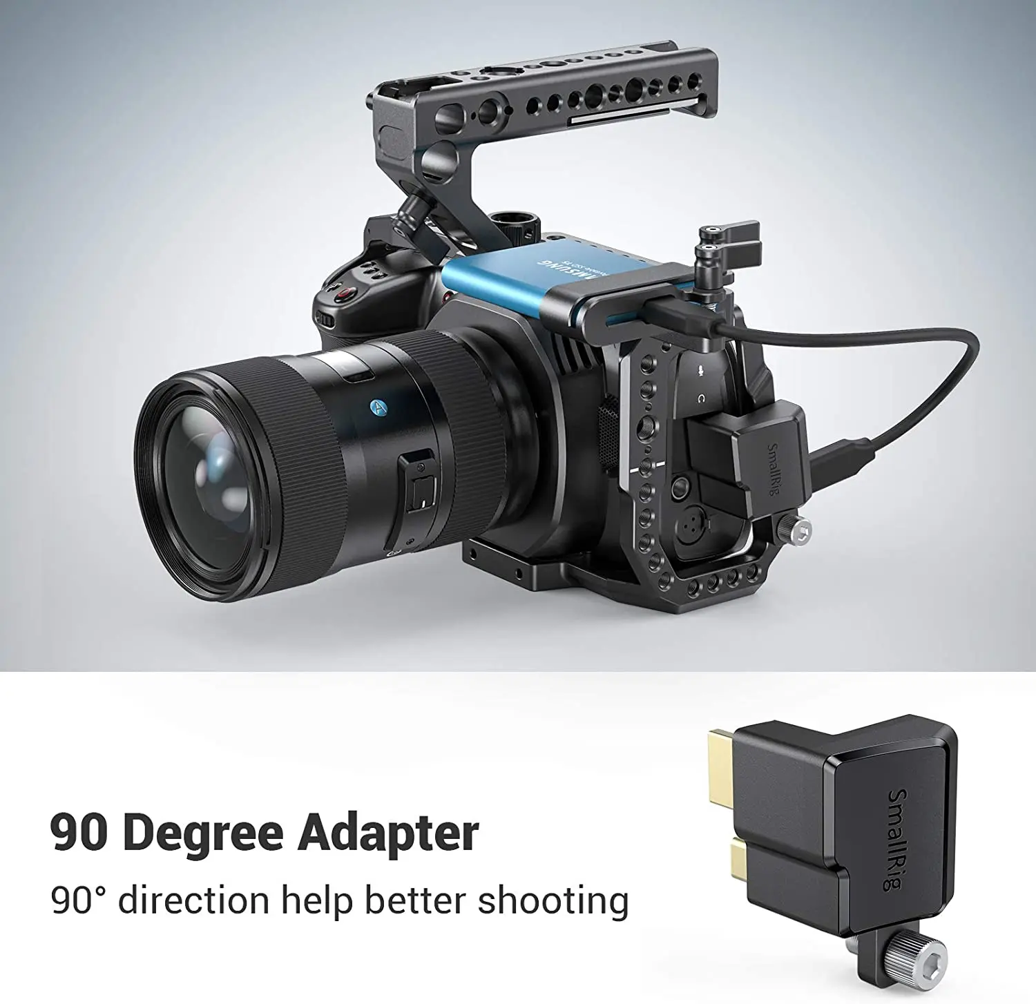 SmallRig Type-C Right-Angle Adapter for BMPCC 4K Camera Cage DSLR Camera  Rig Clamp for BMPCC 4K Camera 2700
