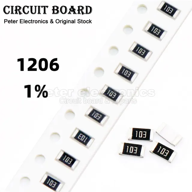 100 шт. 1% 1206 SMD резистор 0R ~ 10M 1/4W 0,1 1 10 100 150 220 330 Ом 1K 2,2K 4,7K 10K 100K 1R 10R 100R 150R 220R 330R 1M 1
