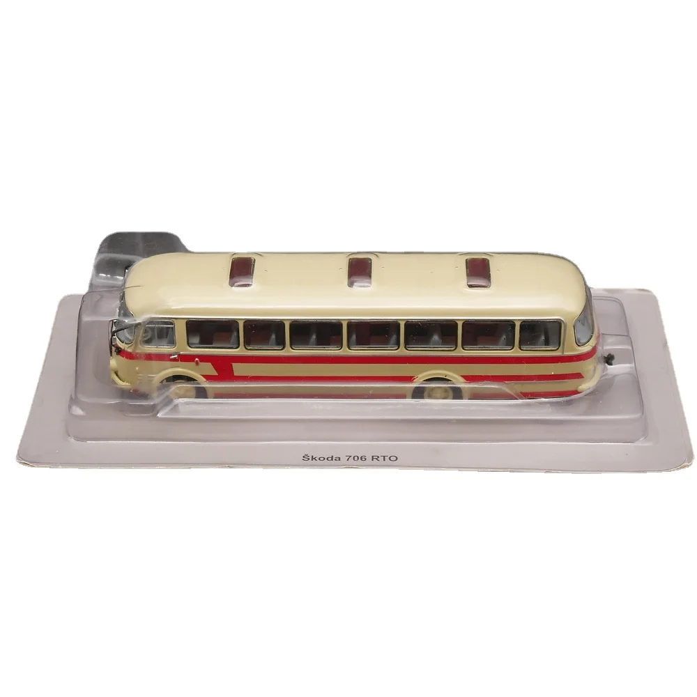 1:43 Scale Skoda 706 Krosa Bus Car Model Beijing Public Transport Classic  Car Model Bar Decoration Static Hobby Collection Toys