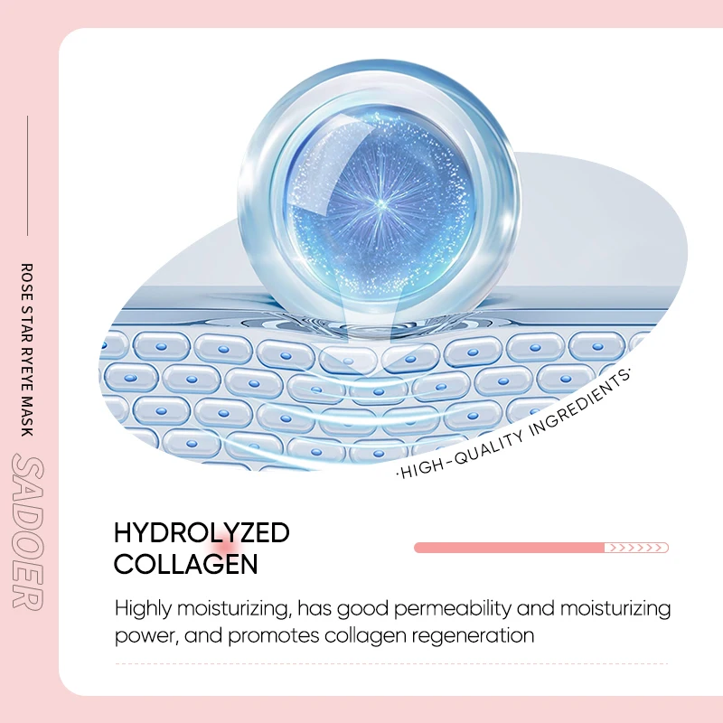 60pcs SADOER Rose Eye Mask Anti Dark Circles Remove Eyes Bags Anti Wrinkles Hydrating Firming Eye Patches Eyes Skin Care