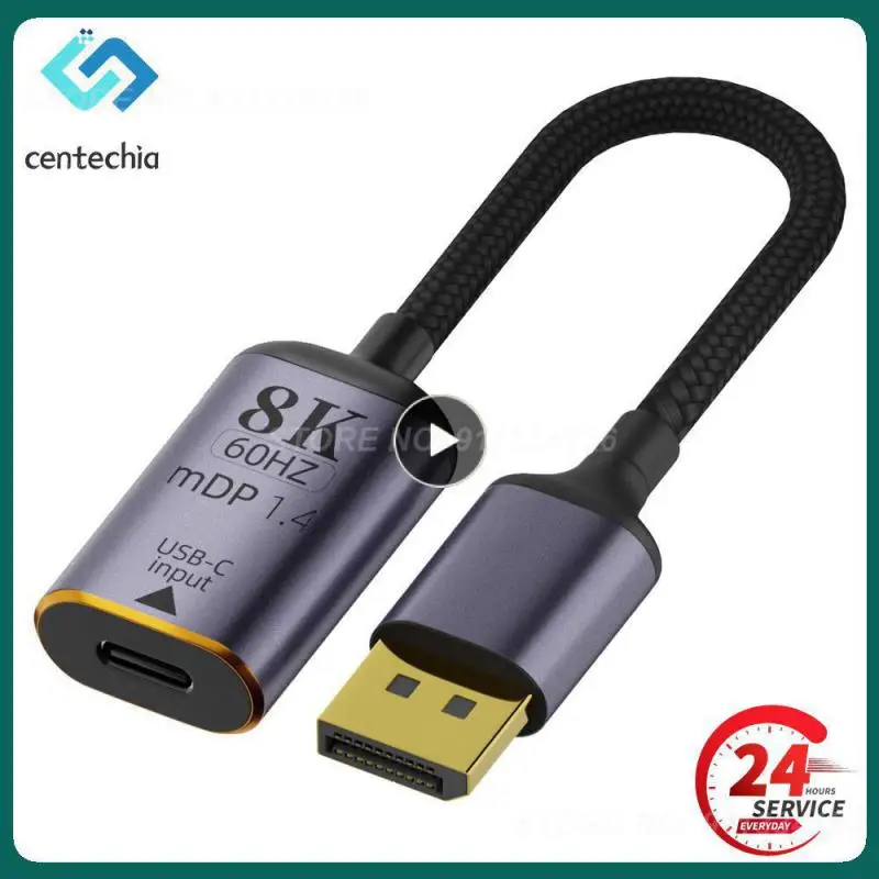 노트북 TV용 프리미엄 HDMI 호환 USB-C 비디오 어댑터, C타입 DP/미니 DP 변환기, 수-암, 8K 60Hz