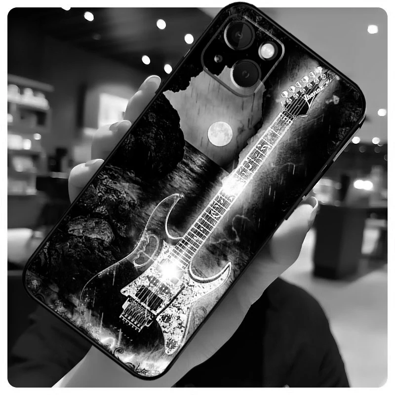 Guitar Music Art Case For iPhone 16 13 14 11 12 15 Pro Max X