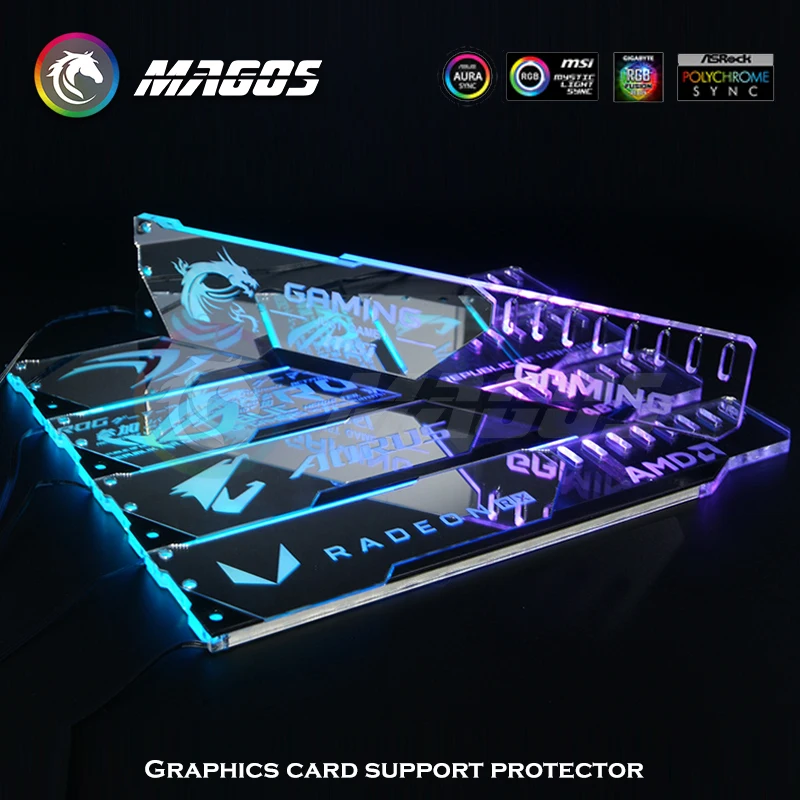 Soporte de tarjeta GPU Mirror Gpaphics, superficie de minutos, ROG, MSI, AROUS, AMD, NVIDIA, logotipo de marca, cree M/B, sincronización de 5V