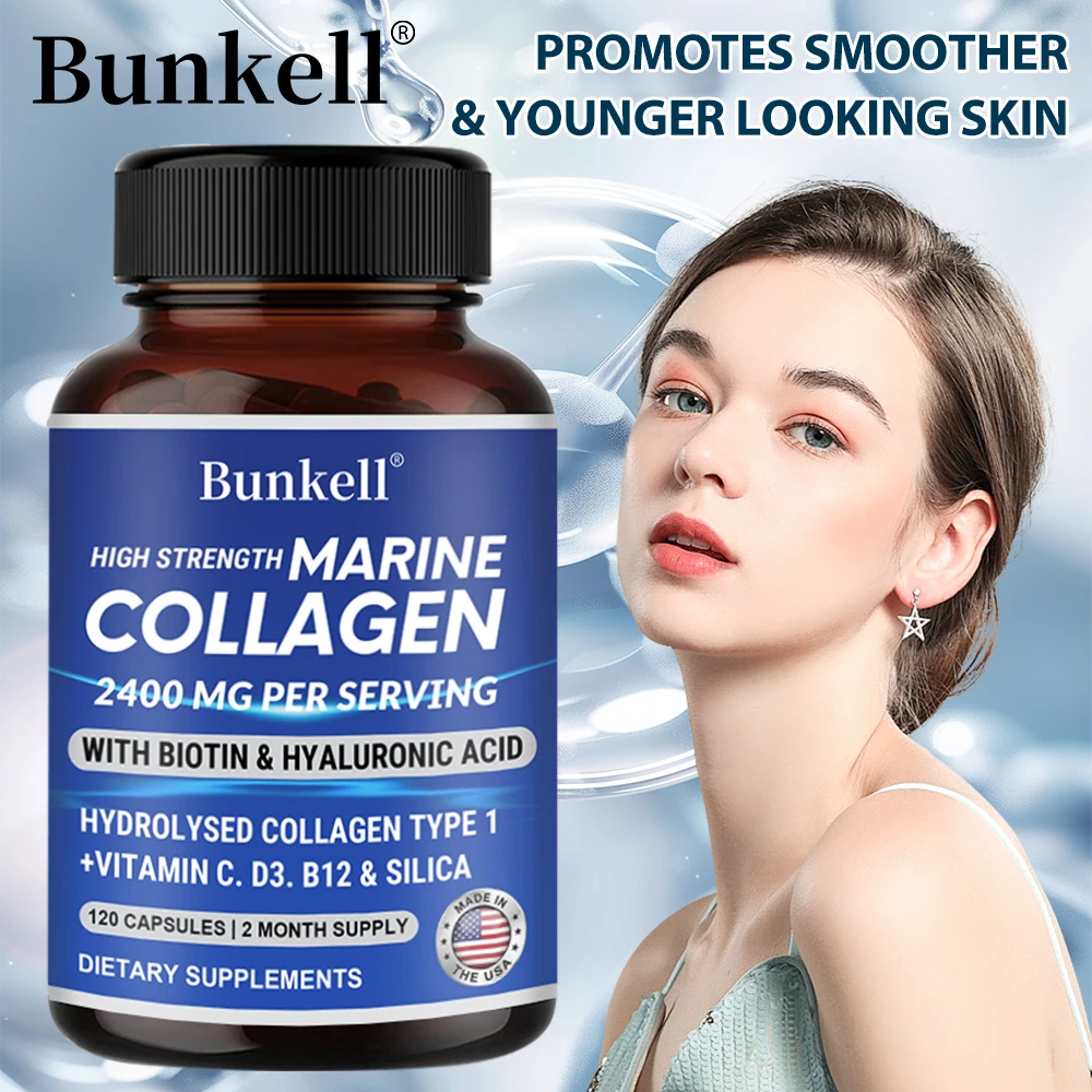 Collagen Capsules - with Biotin,Hyaluronic Acid,Support Joint Cartilage,Collagen Production and Calcium Absorption,Immune Health