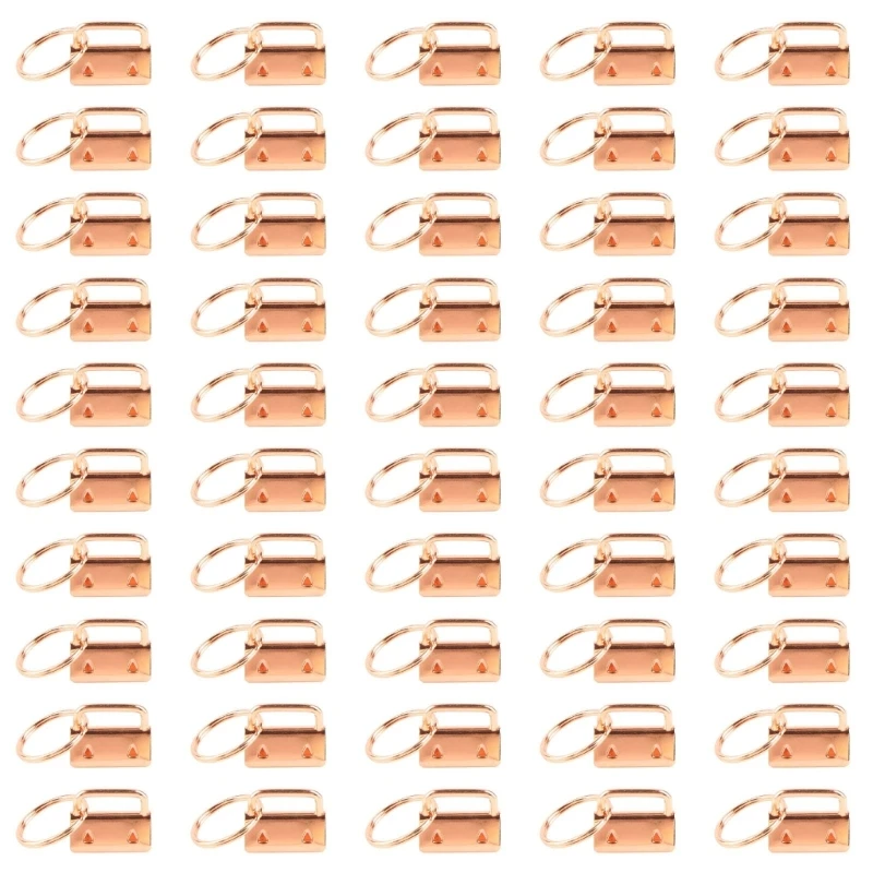 50 Pieces Keychain Split Ring Key Fob Hardware for Key Lanyard Key Chain Making 3