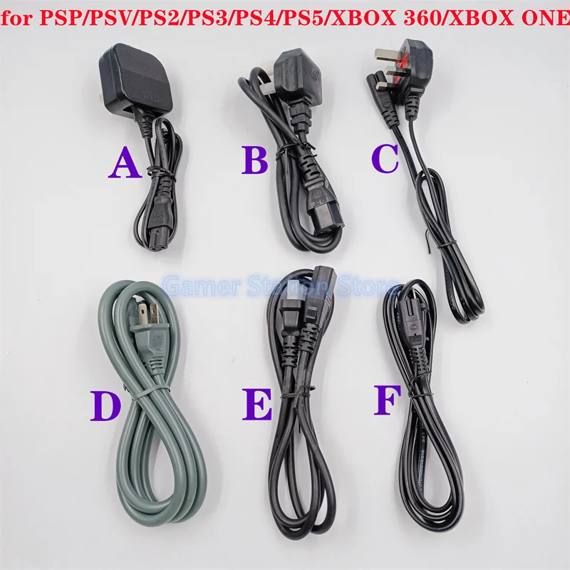 Cable de alimentación con certificación UL de 8 pies y 2 clavijas de  repuesto para Sony Playstation 5 PS5 PS2 PS3 PS4 Slim Edition Xbox One 1 S  Slim