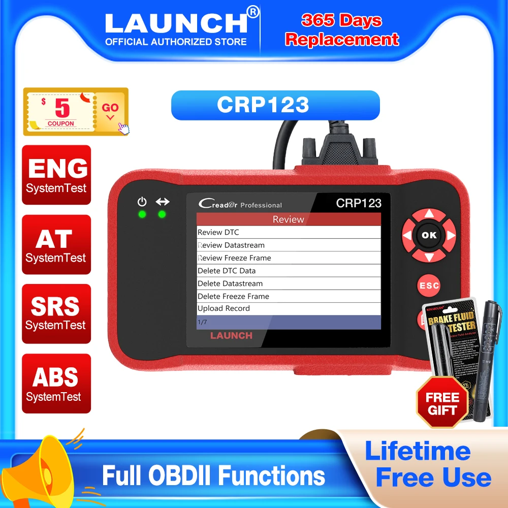 Launch X431 Crp123 Obd2 Scanner Engine Abs Srs Transmission Car