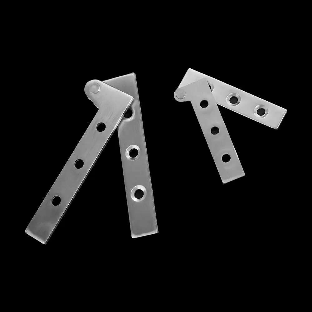 2PCS Chicken beak Hidden Hinges Seven-word Inset Invisible Door Pivot Hinge 360 Degree Rotating Stainless Steel