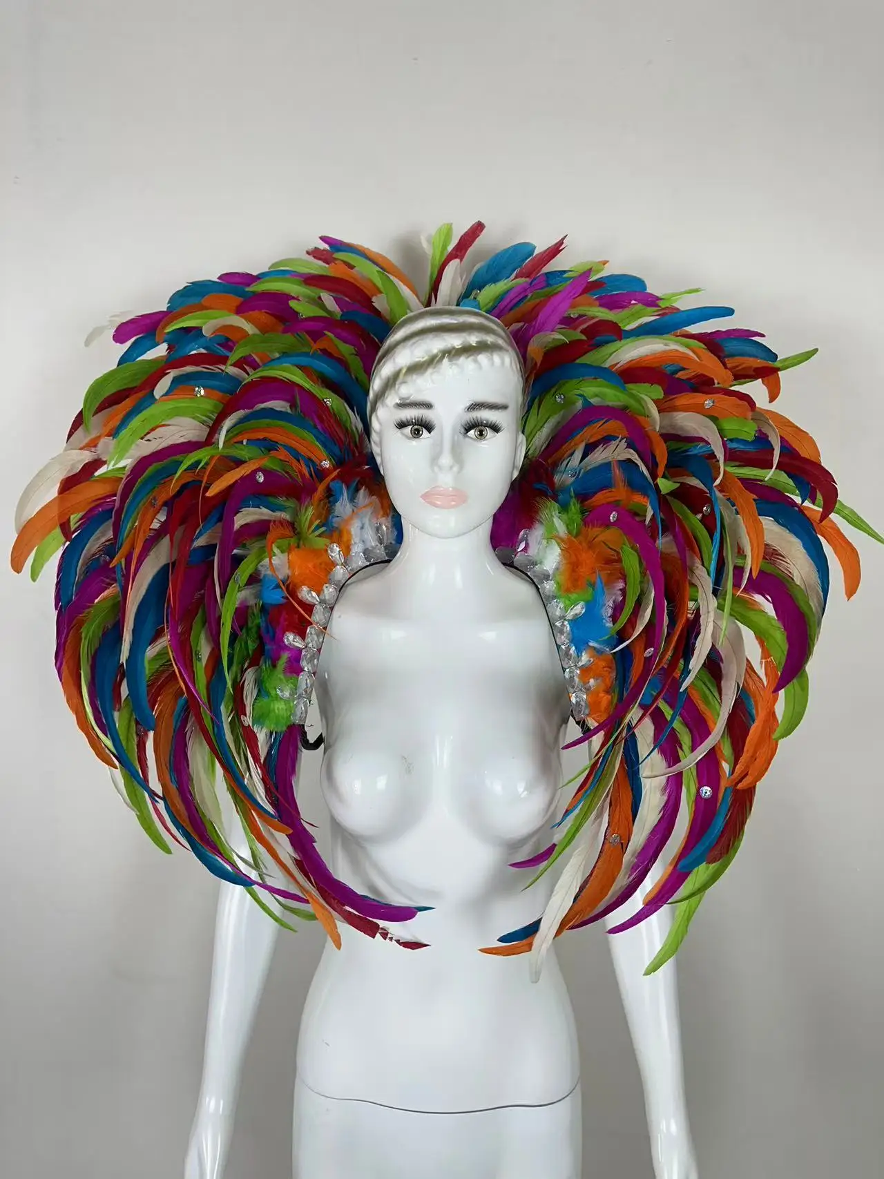 Plumes D’ange LED Pour Spectacle Et Carnaval – Effet Irisé, Couleurs Personnalisables – Taille Unique, Couleur Bleu Ciel
