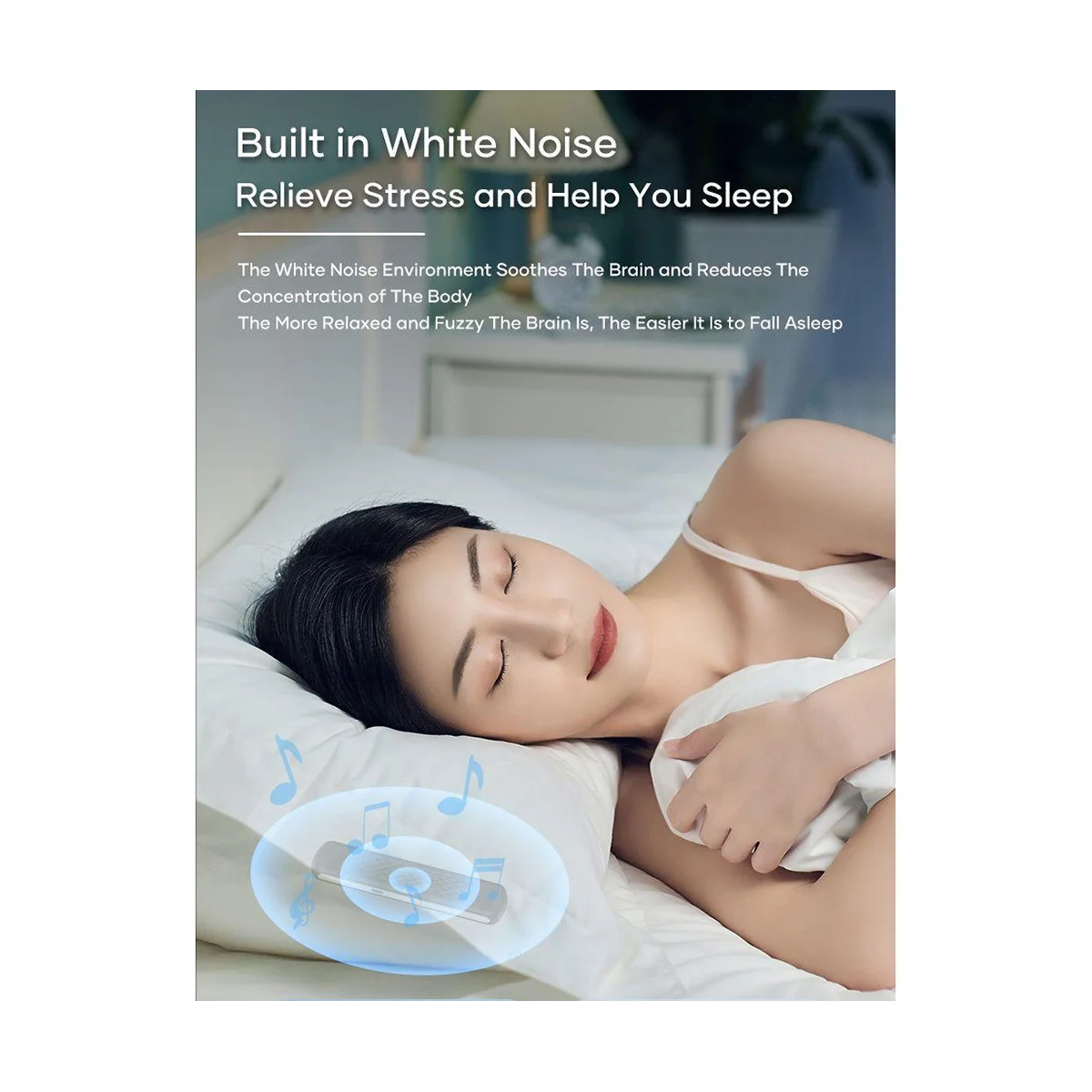 

Bluetooth-Музыкальная шкатулка с костной проводимостью, беспроводная Портативная колонка, стерео-бас под подушкой, улучшение сна, путешествия (белый)