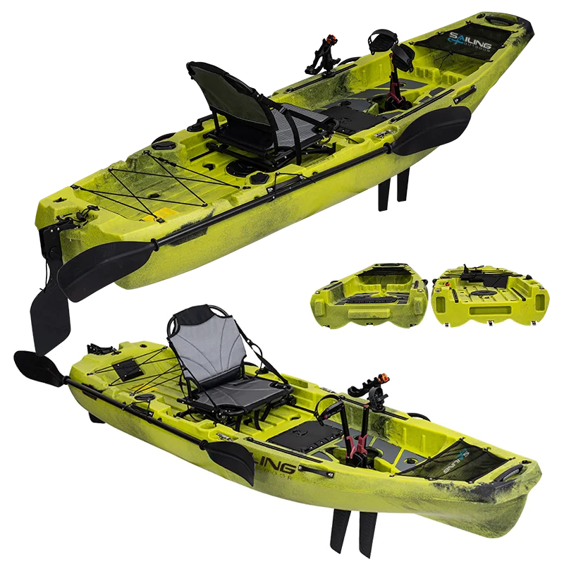 Kayak de pêche modulaire 10FT Pro Angler - Pédalier à aileron pour pêche en mer solo