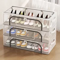 PVC Shoe Storage Box Waterproof Foldable Shoe Rack Dustproof Dormitory Bed Bottom PVC Transparent thickenedSneaker Container 2