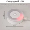 Mini LED Touch Sensor Night Lights USB Rechargeable Kitchen Bedroom Magnetic Base Wall Light Round Portable Dimming Night Lamp 6