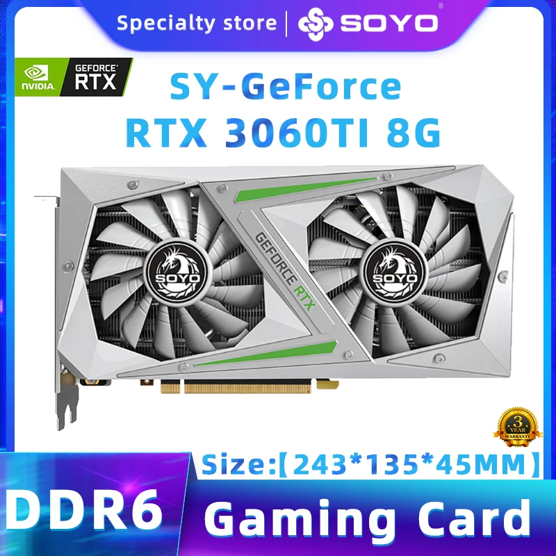 Soyo novo completo rtx 3060ti 12gb gddr6 nvidia gpu 192bit dp * 3 pci ...