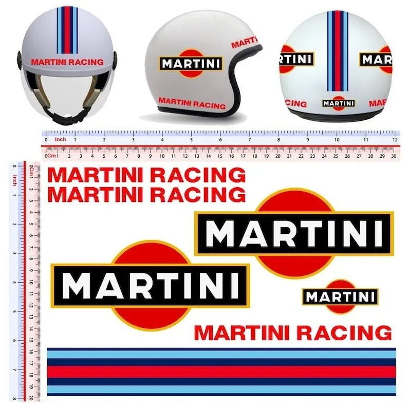 

For 1Set Martini Racing Stickers Pvc Helmet Contoured Around The Image Sticker Helmet Martini Racing Pvc Cropped 7 Pcs.
