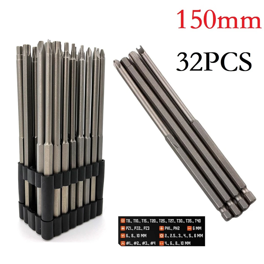 

32pcs Torx Bit Extra Long 150mm Screwdriver Set Security Tamper Proof Star For Electric Power Drill Screw Driver Hex Shank