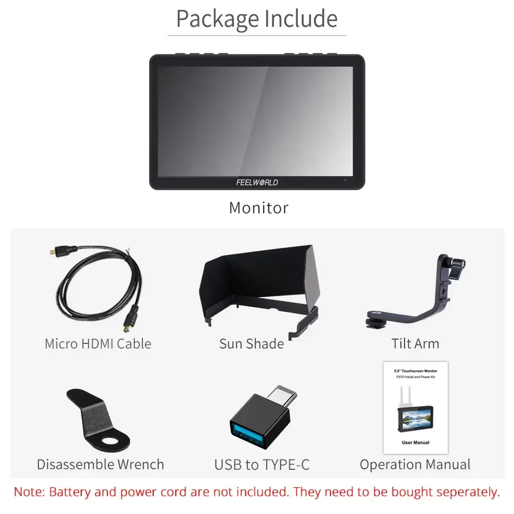 FEELWORLD F5 Pro V4 6 Inch Touch Screen DSLR Camera Field Monitor with 3DLUT 1920x1080 4K HDMI field monitor for live streaming
