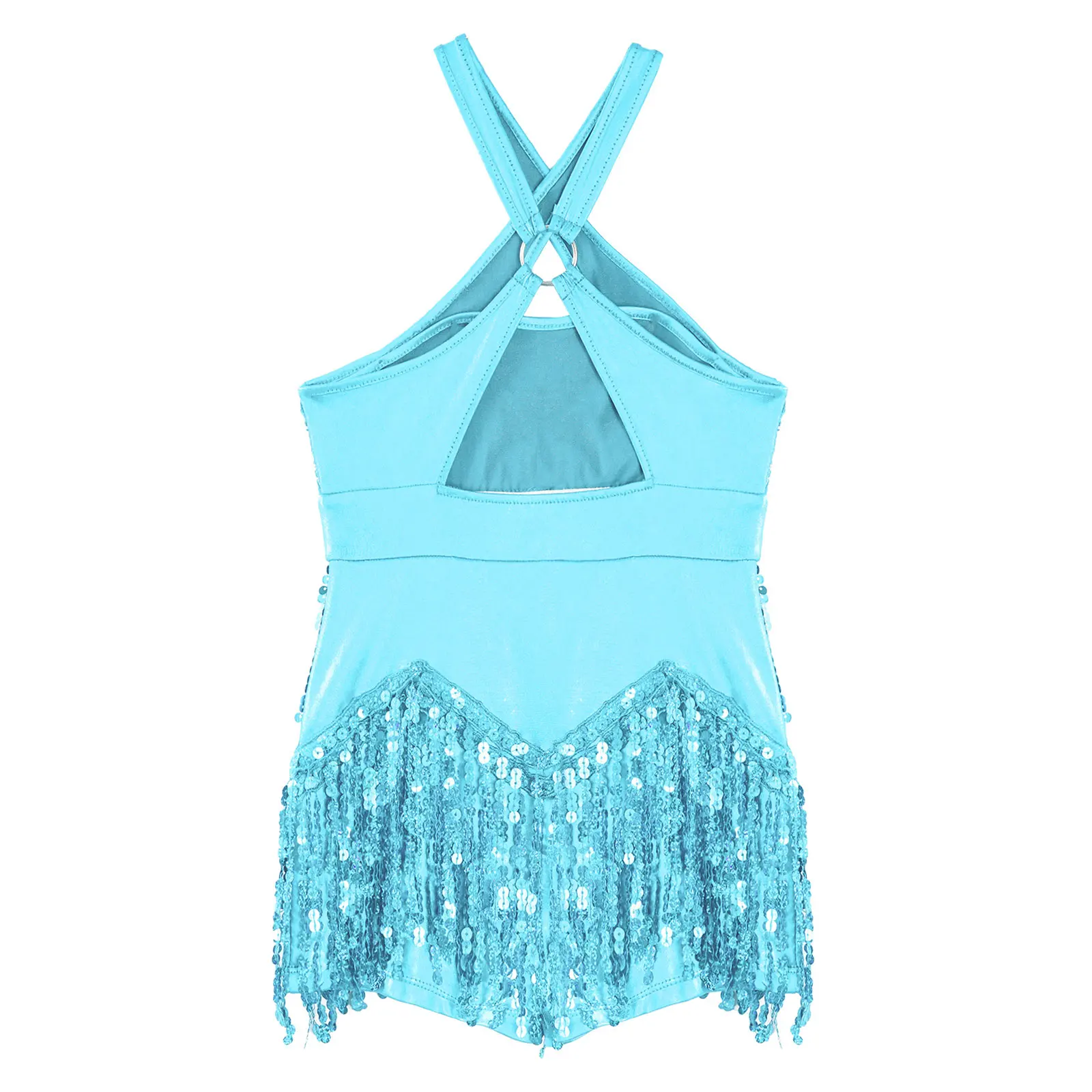 Kinder Mädchen Pailletten Quaste Latin Jazz Dance Trikot Kleid Cha-Cha Rumba Samba Tango Body Party Bühne Leistung Dancewear – Detail 10