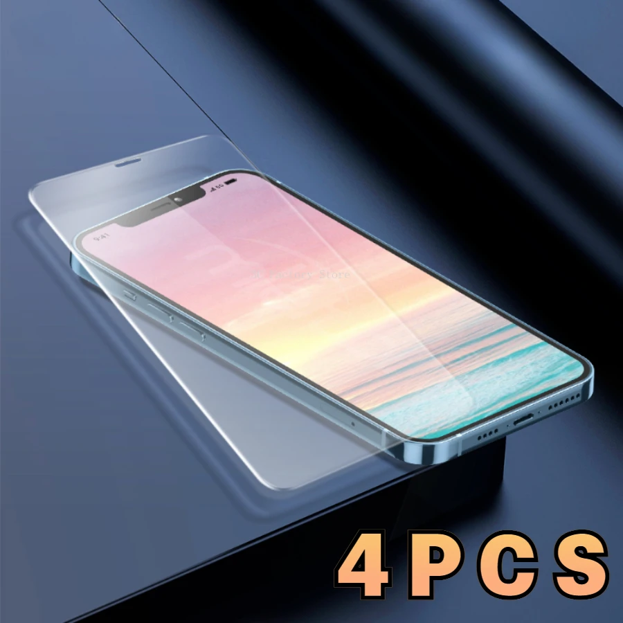 

4 шт., протектор экрана из закаленного стекла для Iphone 15 14 12 13 11 Pro Max