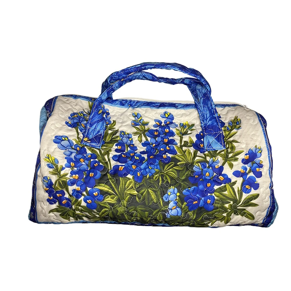 Borsa Trapuntata Grande per Uomo e Donna, Borsa a Tracolla Boho Chic, Borsa da Spiaggia con Stampa Paisley Unica, Spaziosa Borsa da Viaggio - immagine 4