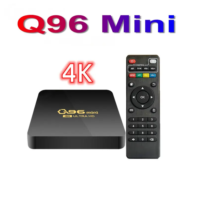 

2.4G WIFI 4K Set Top Box 8G 128GB Media Player H.265 Home TV Theater Q96 Mini Smart TV Box Amlogic Android 10.0 S905L Quad Core