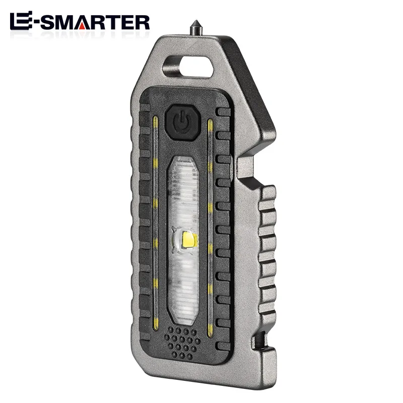 Mini LED Keychain Flashlight with Self-Defense Whistle - Multifunctional & Portable, Rechargeable
