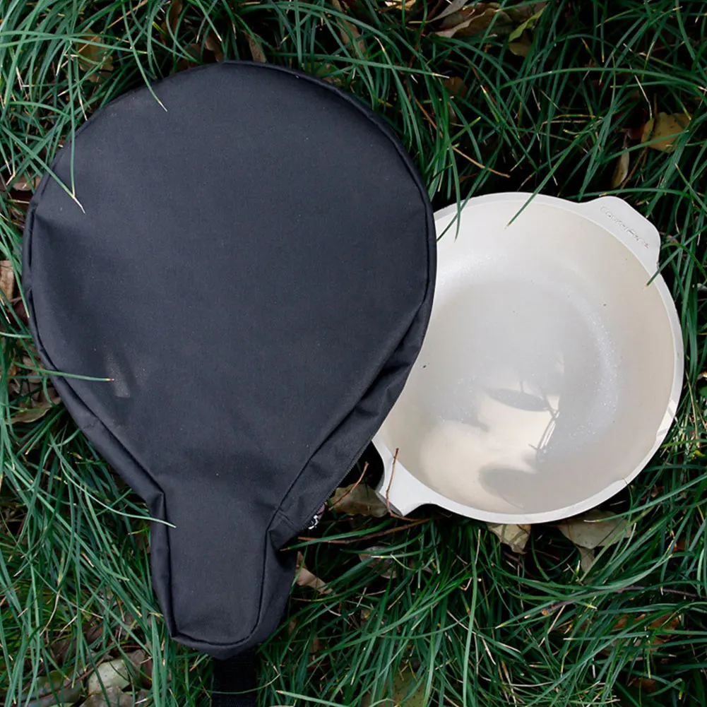 Skillet Storage Bag with Hanging Loops Camping Frying Pan Bag Waterproof Saucepan Organizer Bag for Outdoor Kitchen