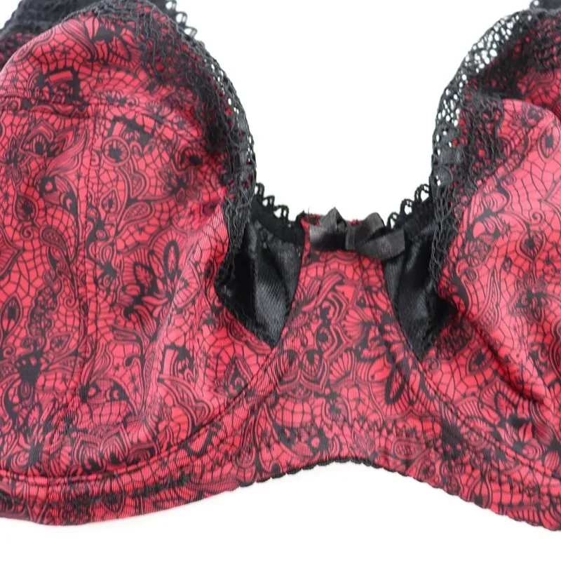 plus size bra and panty sets Beauwear Sexy Lace Lingerie for Women Plus Size Bra Set Floral Print Underwire Bralette with Breathable Ultra Thin Panty Brief underwear set