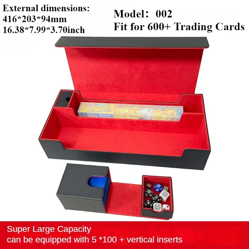 Storage Box For 1800/600/100+ Trading Cards PU Leather Commander Deck Case Magnetic Closure Holder For Magic Game Card_voghion.com