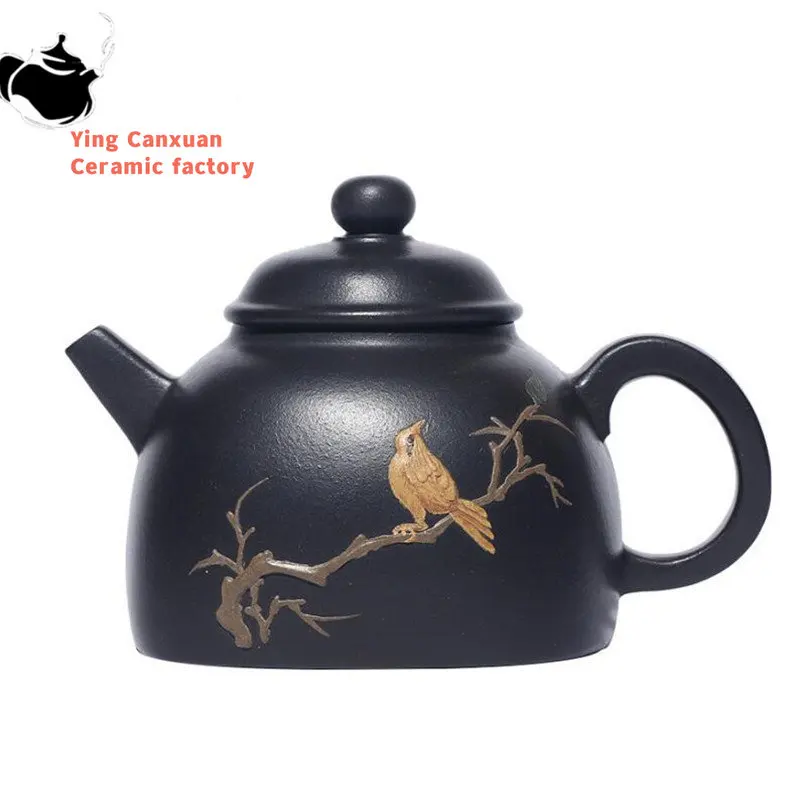 

Yixing High-end Raw Ore Purple Clay Teapots Famous Handmade Square Shape Tea Pot Beauty Kettle Chinese Zisha Tea Set 180ml