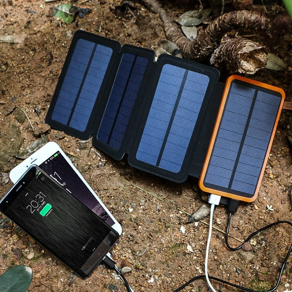 Xiaomi 10000mAh Solar Power Bank Portable Folding Solar Panels Outdoor Camping Waterproof USB Fast Charging Powerbank For iPhone 2