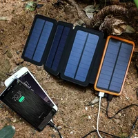 Xiaomi 10000mAh Solar Power Bank Portable Folding Solar Panels Outdoor Camping Waterproof USB Fast Charging Powerbank For iPhone 2