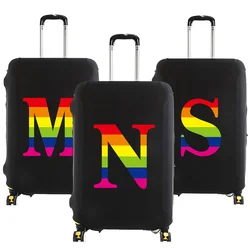 Luggage Case Suitcase Protective Cover Rainbow Letter Name Pattern Travel Elastic Luggage Dust Cover Apply 18-32 Suitcase
