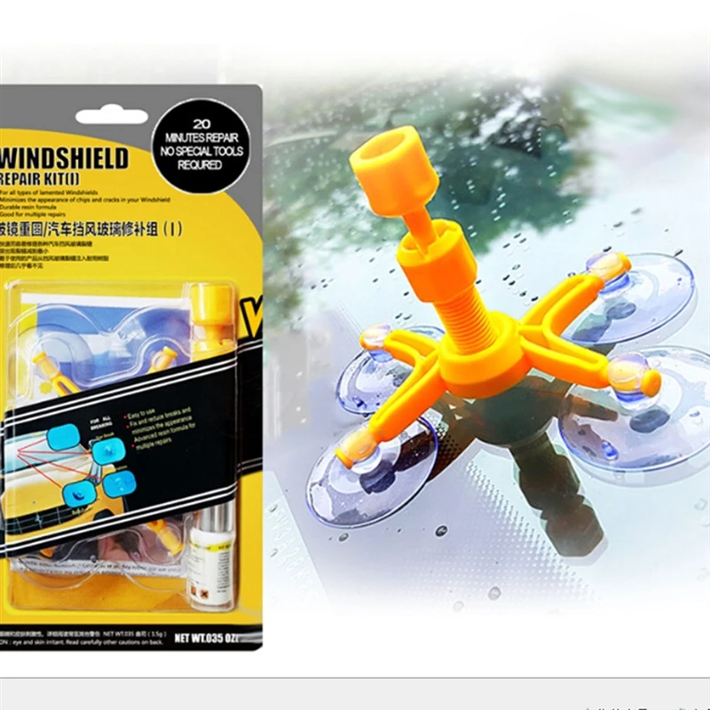 Windshield Repair Kit Quick Fix Car Cracked Glass Windscreen Resin Sealer DIY Auto Window Screen Polishing