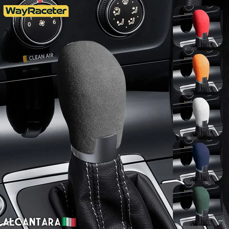 AlcantaraWrapABSLHDRHDCarGearShiftKnobCoverForVolkswagen