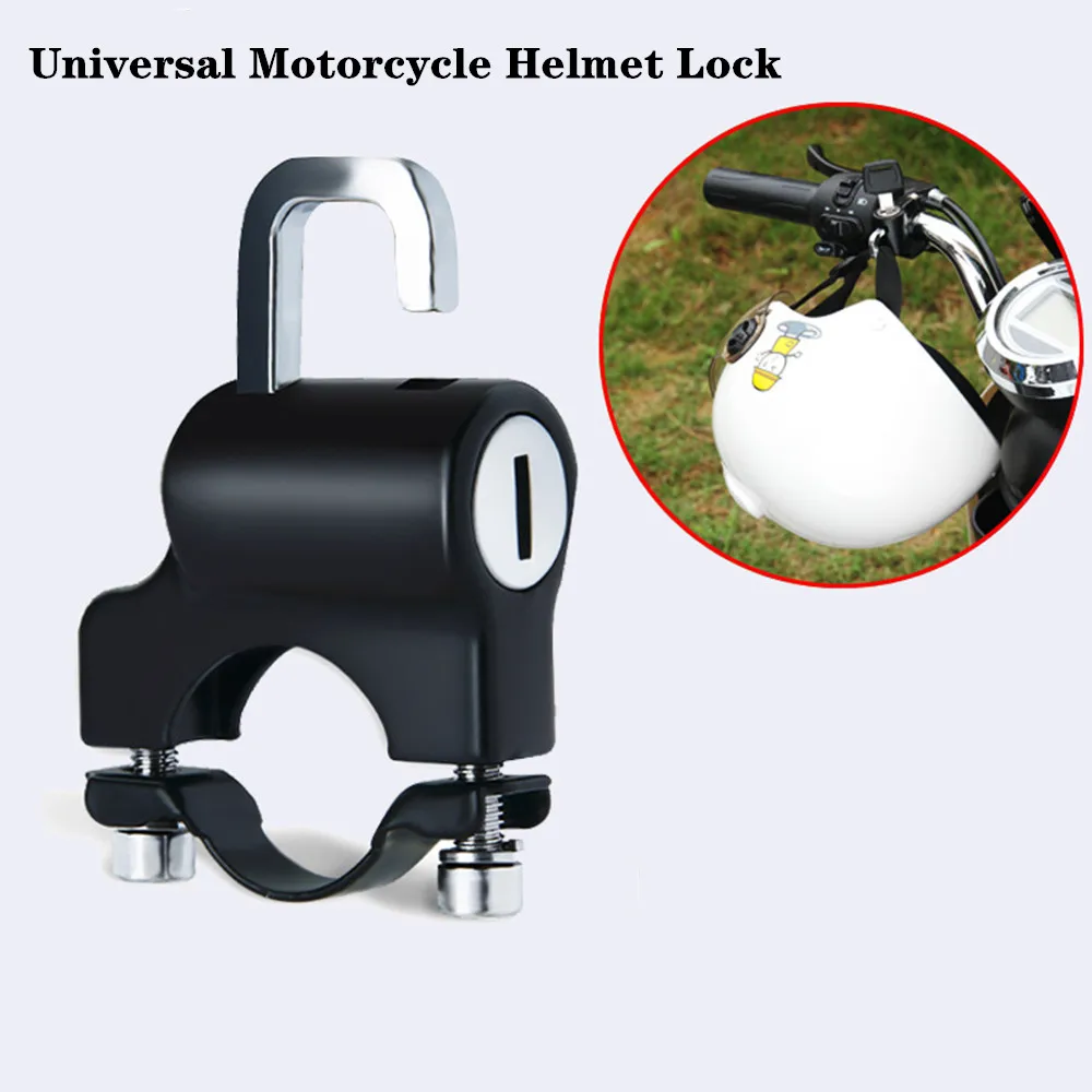 Multifunctional Motorcycle Helmet Lock Universal Motorcycle Helmet Lock Anti-theft Helmet Safety Lock Metal Black