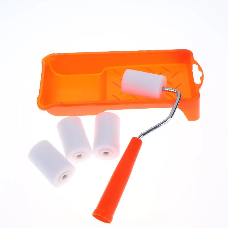 6Pcs 고밀도 폼 페인트 롤러 페인트 트레이 라이너 장식 도구 2 인치 소형 페인트 롤러 키트 홈 페인팅 용품 하드웨어