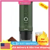 Qwoutin Nano portable electric espresso machine, self-heating, car charger, 20 bar mini coffee maker, with ground coffee; NS cap 1