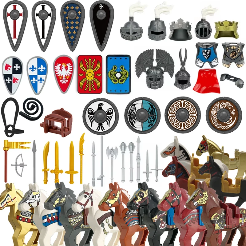 MOC Militär-Figuren Soldaten-Zubehör Bausteine Film-Charaktere Waffen Gewehr Speer Pfeil Schwert DIY Mini-Bausteine Spielzeug H28 – Detail 3