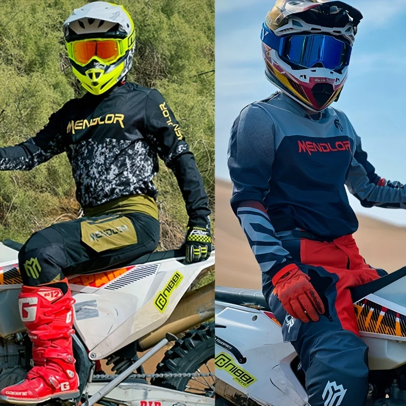 MENDLOR Mx Knitted Pants Set Off Road Motorcycle Mountain Bike Combination Racing Motorcycle Adult Set motocross gear set