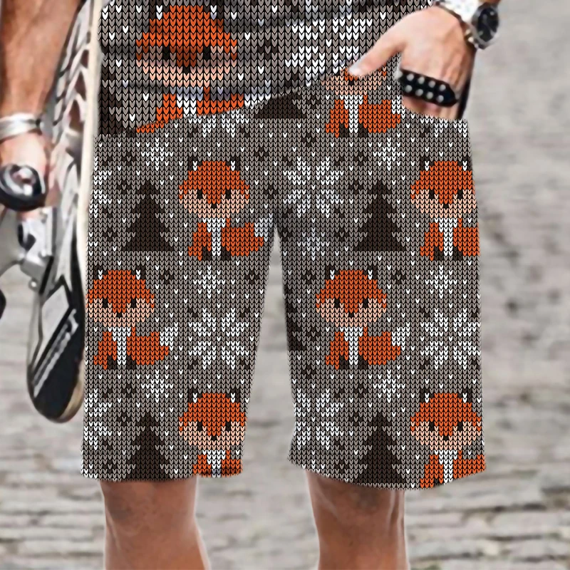 

Men's Shorts Elastic Waist National Style Pattern Man Swimming Beach Streetwear Casual Mens Clothing Comfortable 3D Printed Cool